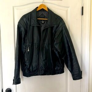 Mens bomber leather jacket